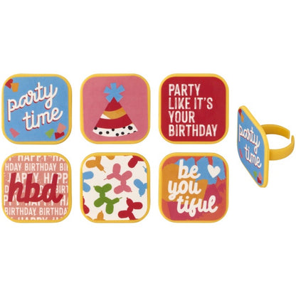 Joyful Expressions Cupcake Rings - 12 Rings