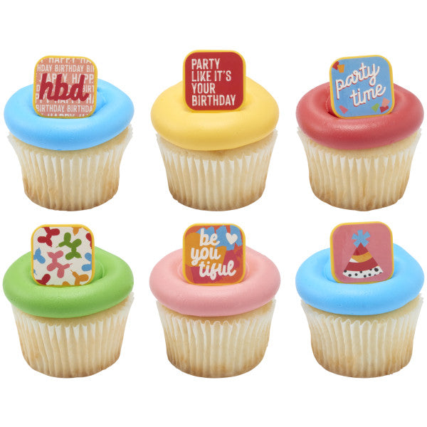 Joyful Expressions Cupcake Rings - 12 Rings