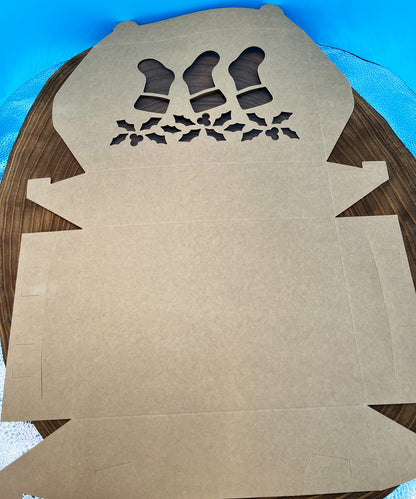 Kraft Pastry Box with Stockings Cutout - 10x7x2.5