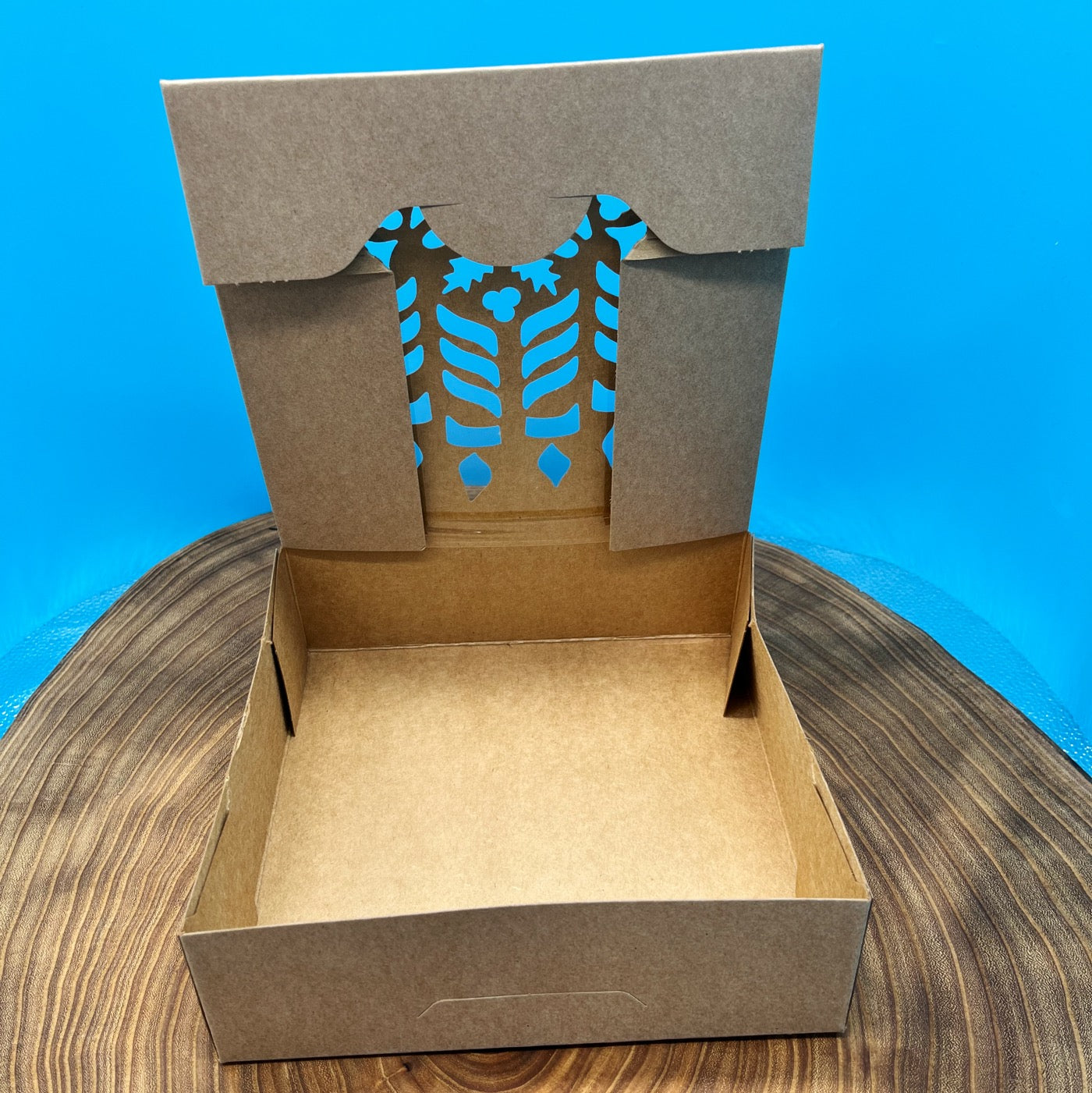 Kraft Pastry Box with Candle Cutout - 8x8x2.5