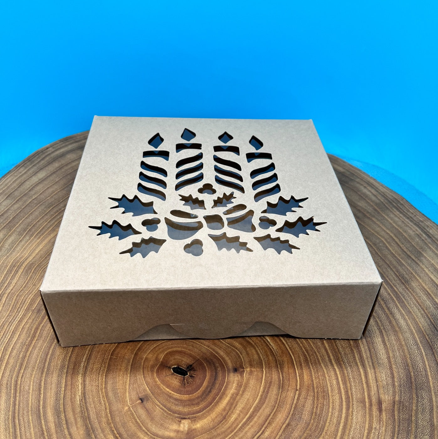 Kraft Pastry Box with Candle Cutout - 8x8x2.5