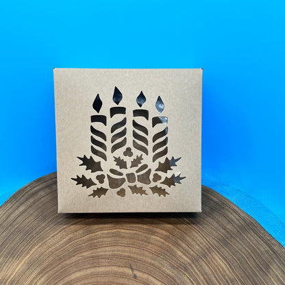 Kraft Pastry Box with Candle Cutout - 8x8x2.5