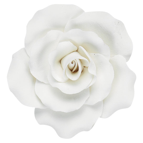 Large, White Rose with Wire
