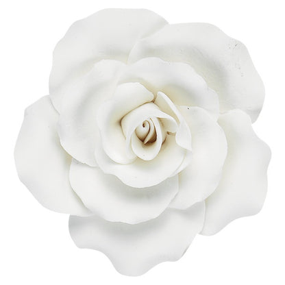 Large, White Rose with Wire