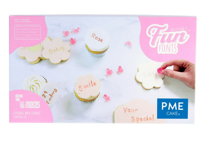 PME Fun Fonts Cupcake and Stamping Set - Handwriting Font