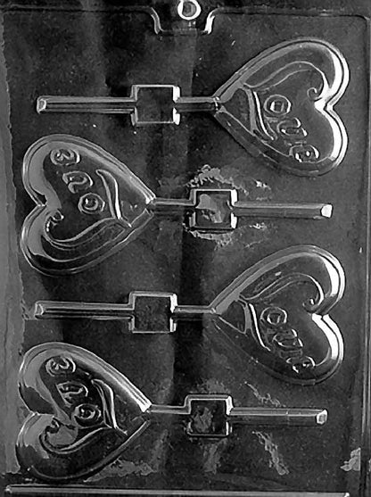 Love Heart Chocolate Lollipop Mold