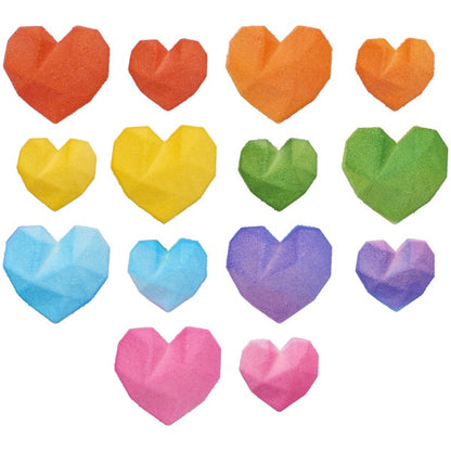 Low Poly Heart Pressed Sugar - 14 Pieces