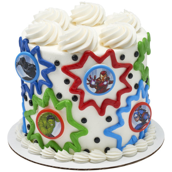 Marvel Avengers Built For Battle Cupcake Rings - 12 Rings