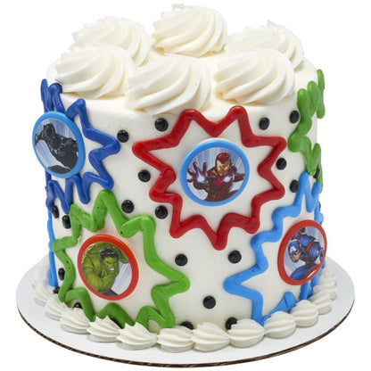 Marvel Avengers Built For Battle Cupcake Rings - 12 Rings