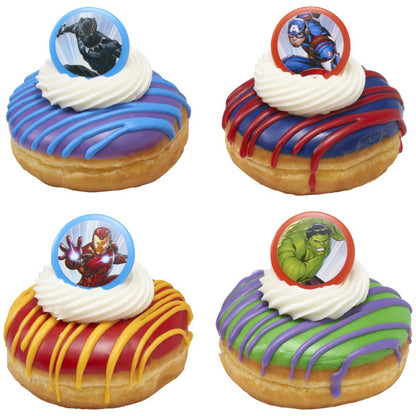 Marvel Avengers Built For Battle Cupcake Rings - 12 Rings