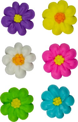 Mini Daisies Royal Icing Decorations - 12 Pieces