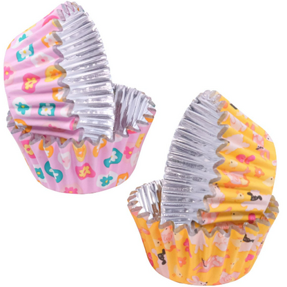 Mini Easter Foil-Lined Cupcake Liners - Set of 60