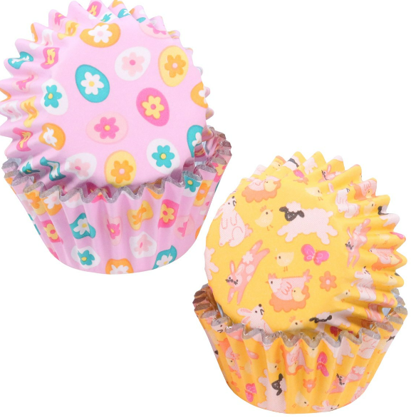 Mini Easter Foil-Lined Cupcake Liners - Set of 60