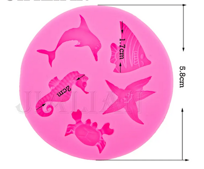 Mini Sealife Silicone Mold with 5 Cavities