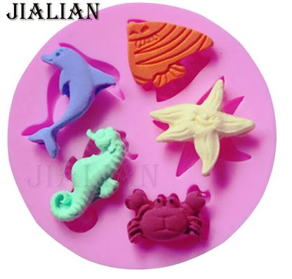 Mini Sealife Silicone Mold with 5 Cavities