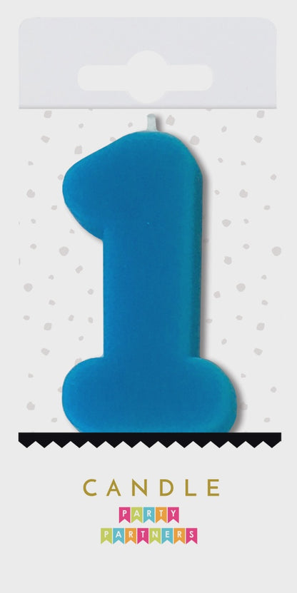 Blue Number 1 Candle