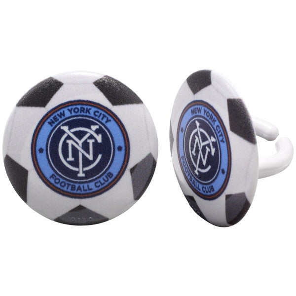 New York City Football Club Soccer Cupcake Rings - 12 Rings