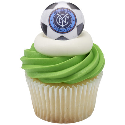 New York City Football Club Soccer Cupcake Rings - 12 Rings