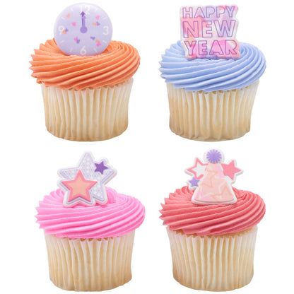 Bright New Year's Cupcake Rings - 12 Rings