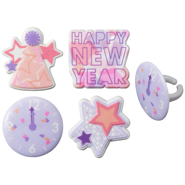Bright New Year's Cupcake Rings - 12 Rings