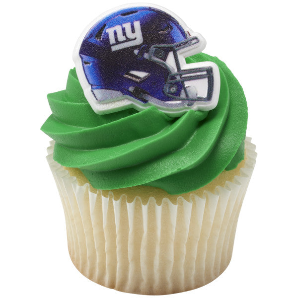 New York Giants Football Helmet Cupcake Rings - 12 Rings