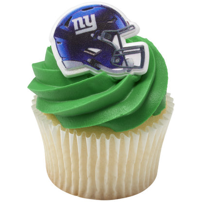 New York Giants Football Helmet Cupcake Rings - 12 Rings