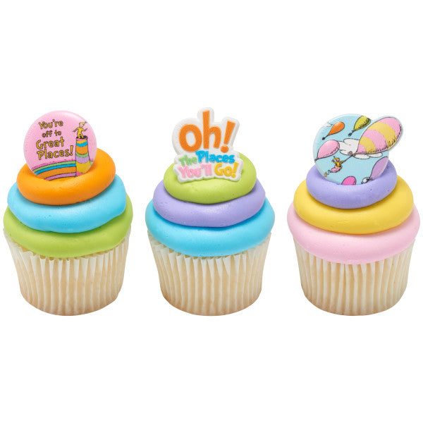 Oh, the Places You'll Go! Onward we go Cupcake Rings -12 Rings