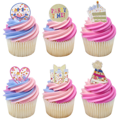 Packed Party Time Cupcake Rings - 12 Rings