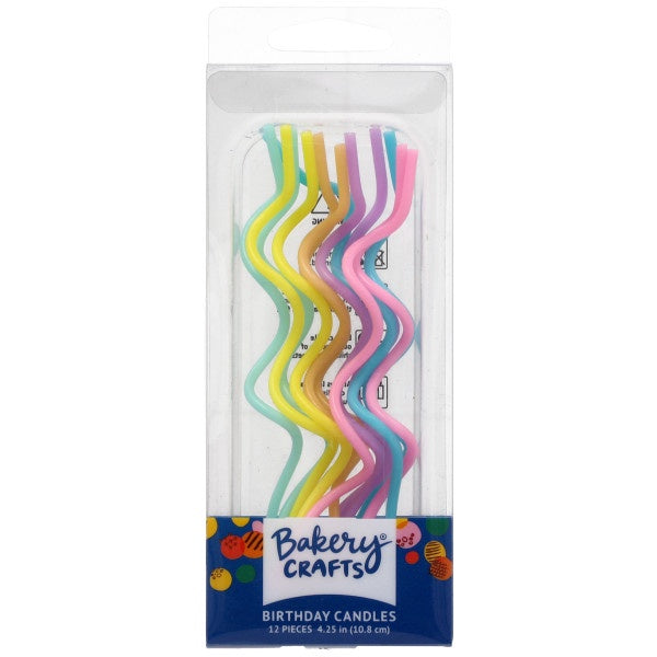 Twist Candles - Pastel Colors, 12pc