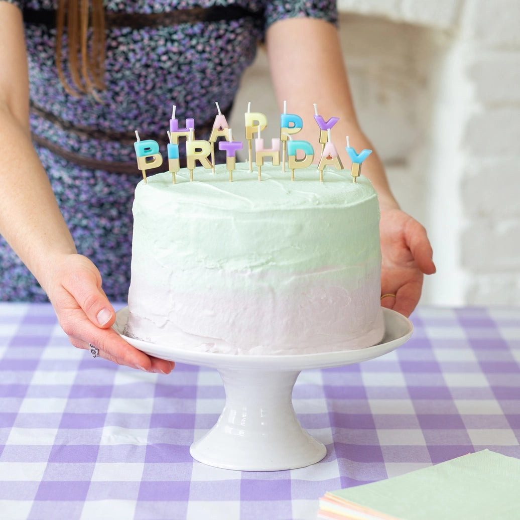 Pastel Happy Birthday Candles