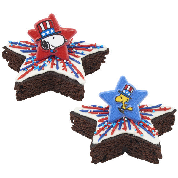 Patriotic Peanuts® Snoopy® and Woodstock® Cupcake Rings - 12 Ring