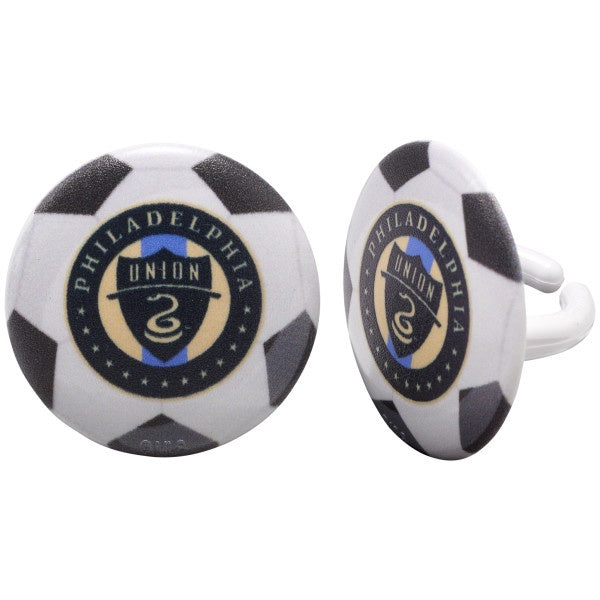 Philadelphia Union Soccer Cupcake Rings - 12 Rings
