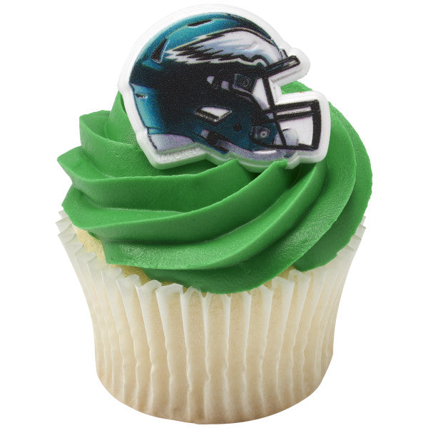 Philadelphia Eagles Helmet Cupcake Rings  -12 Rings