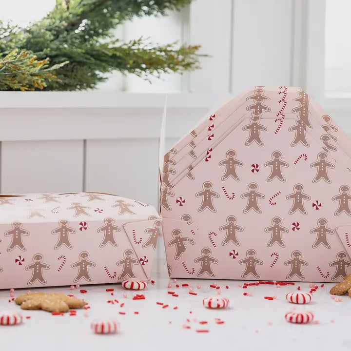 Pink Gingerbread Take Home Boxes - Pack of 6