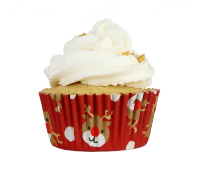 Christmas Reindeer Cupcake Liners - 30 Cupcake Liners