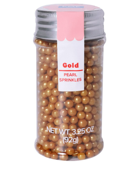 Gold Sugar Pearls - 4mm, 3.25oz