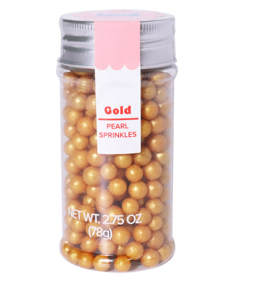 Gold Sugar Pearls - 6mm, 2.75oz