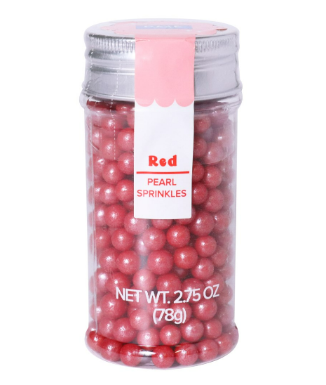 Red Sugar Pearls - 6mm, 2.75oz