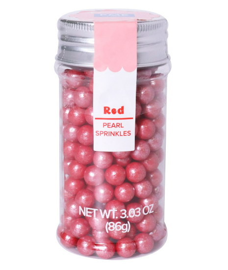 Red Sugar Pearls - 8MM, 3oz