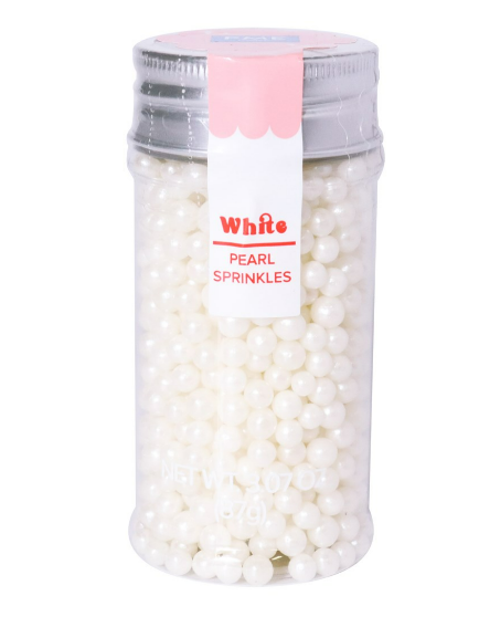 White Sugar Pearls - 4mm, 3oz
