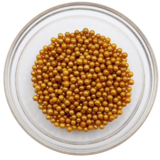 Gold Sugar Pearls - 4mm, 3.25oz