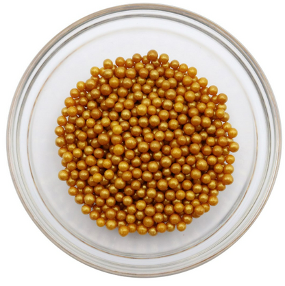 Gold Sugar Pearls - 4mm, 3.25oz