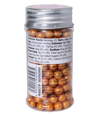 Gold Sugar Pearls - 8mm, 3oz