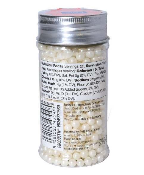 White Sugar Pearls - 4mm, 3oz