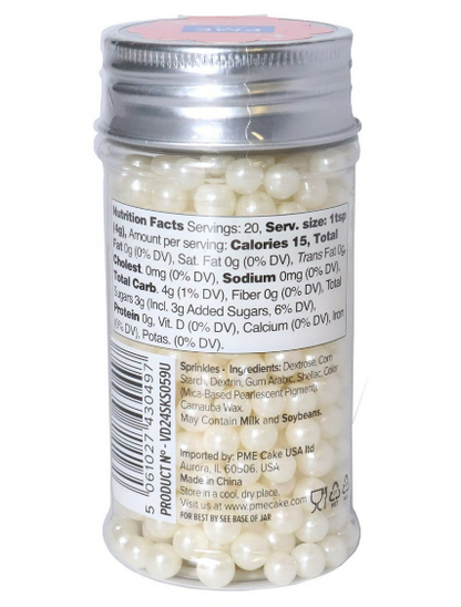 White Sugar Pearls - 6mm, 2.75oz
