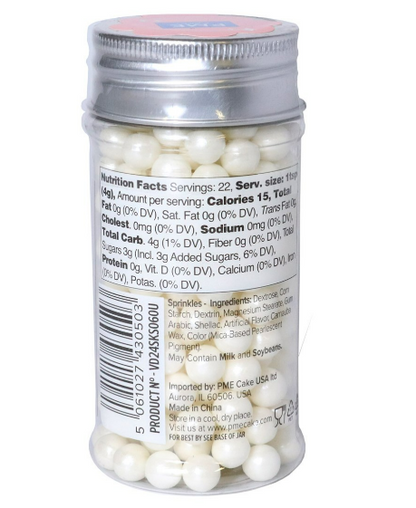 White Sugar Pearls - 8mm, 2.75oz