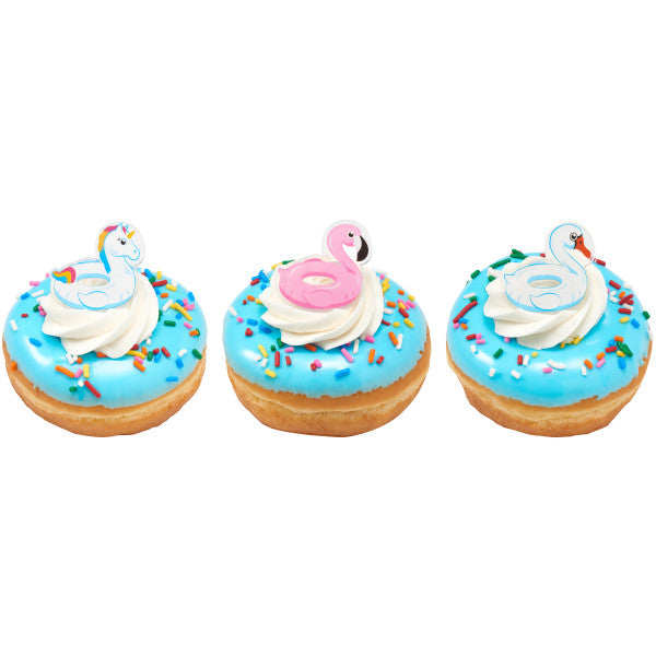 Pool Floatie Cupcake Rings - 12 Rings