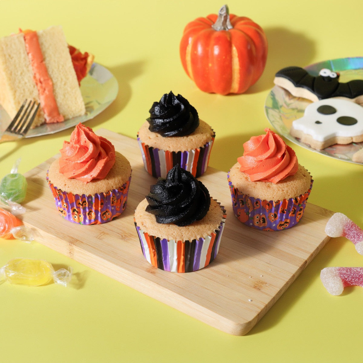 Pumpkin Party, Foil Lined Cupcake Liners - 60 Liners