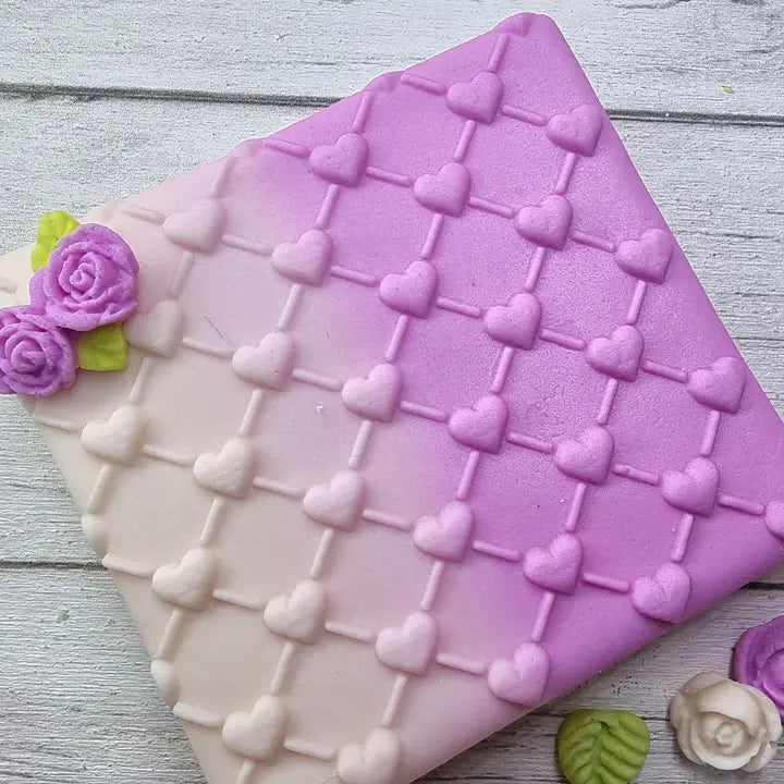 Fondant Debosser - Quilted Hearts