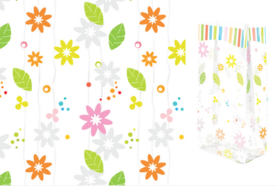 Spring Cellophane Spring Garden Cellophane Treat Bags - 3.5x2x7.5 - 10 Bags – Frans Cake ...